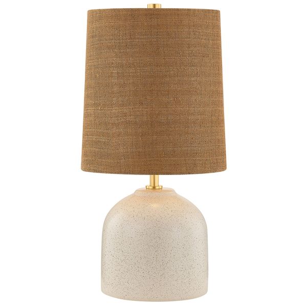 Tuva Tischlampe, Aged Brass/Ceramic Silver Lake