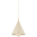 Jolene Bowl Pendant, Aged Brass/Textured Bisque