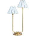 Polly Double Arm Tischlampe, Natur Brass/Oyster